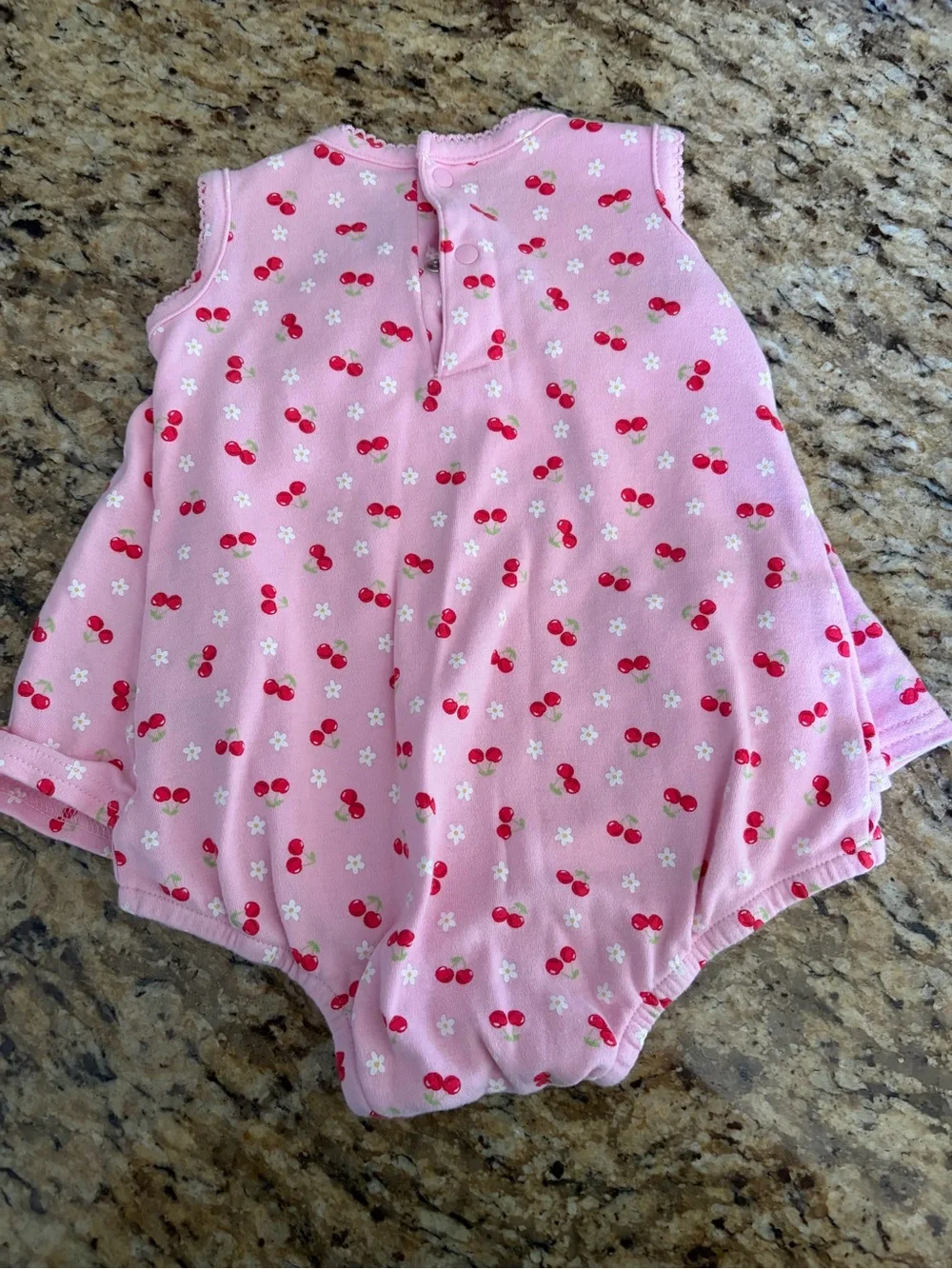 Carter's Pink Cherry Print Dress-Style Bodysuit
